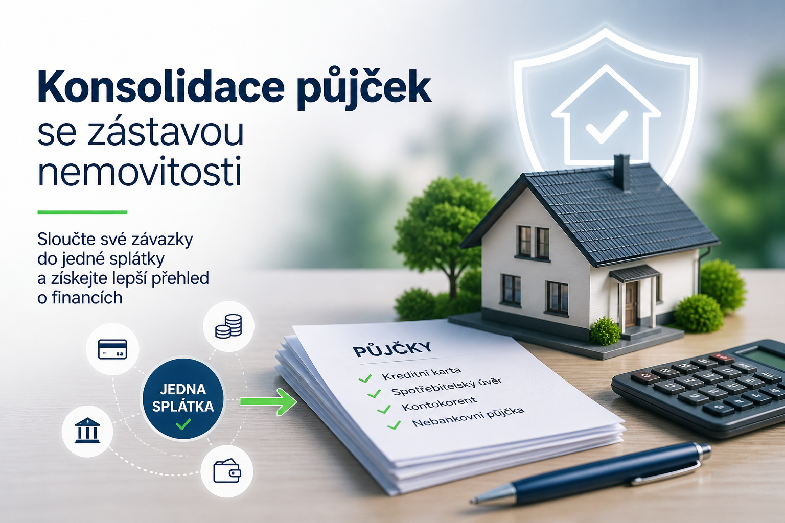 Konsolidace půjček se zástavou nemovitosti – sloučení závazků a rodinný dům